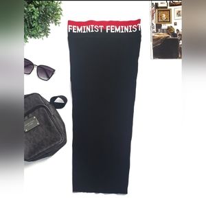 REHAB Feminist Ribbed Tube Dress Size Medium